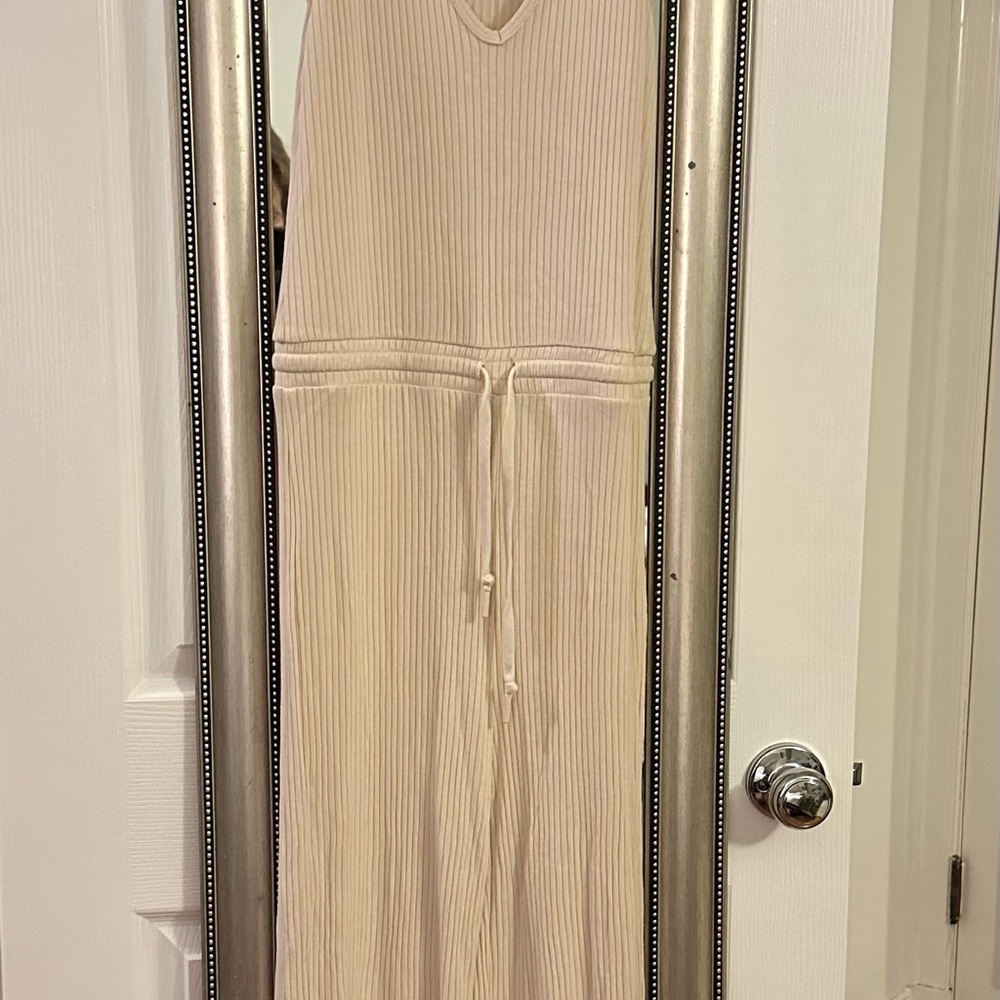 Beyond Yoga Cream Ribbed Jumpsuit